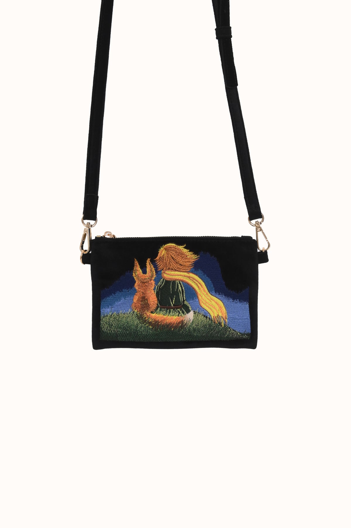 Velvet handbag "The Little Prince"
