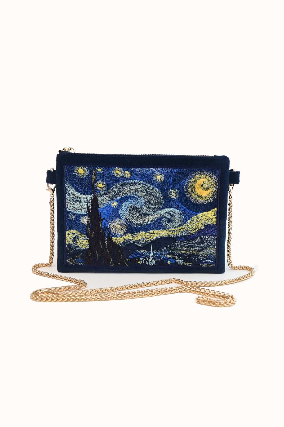 Velvet Handbag "Starry Night"