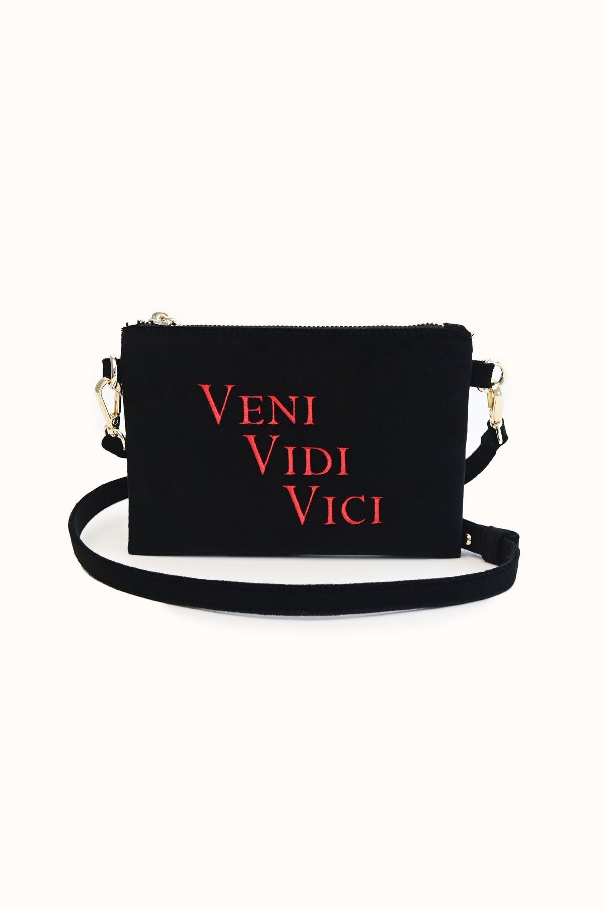 Velvet clutch "VENI VIDI VICI"