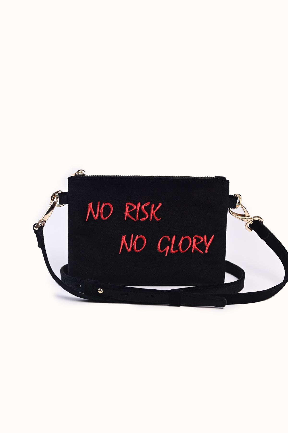 Оксамитова сумочка «NO RISK NO GLORY»