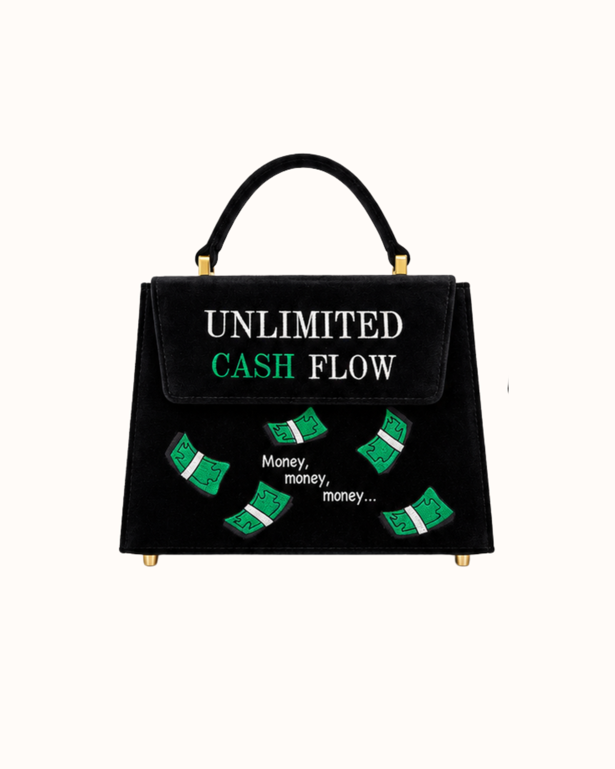 Сумка з оксамитового велюру "CASH FLOW"