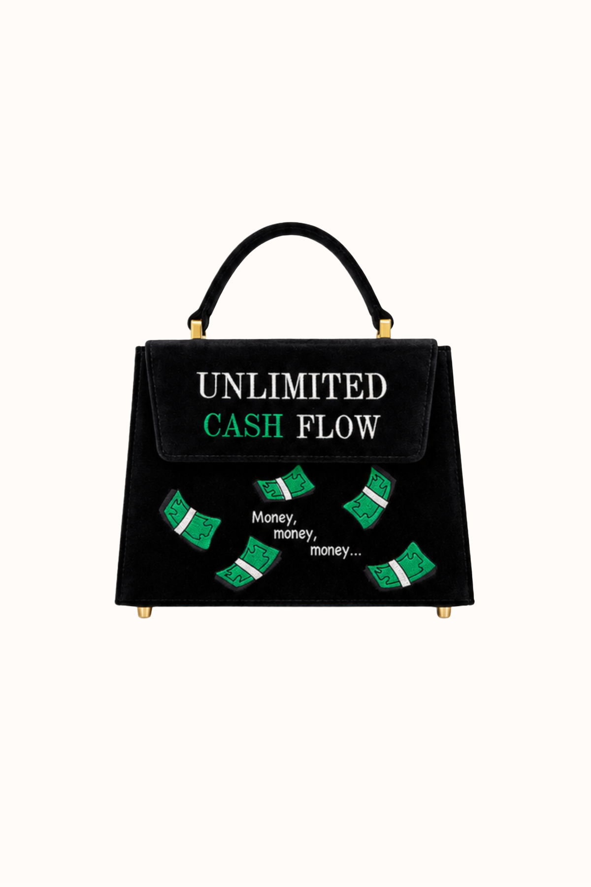 Сумка з оксамитового велюру "CASH FLOW"