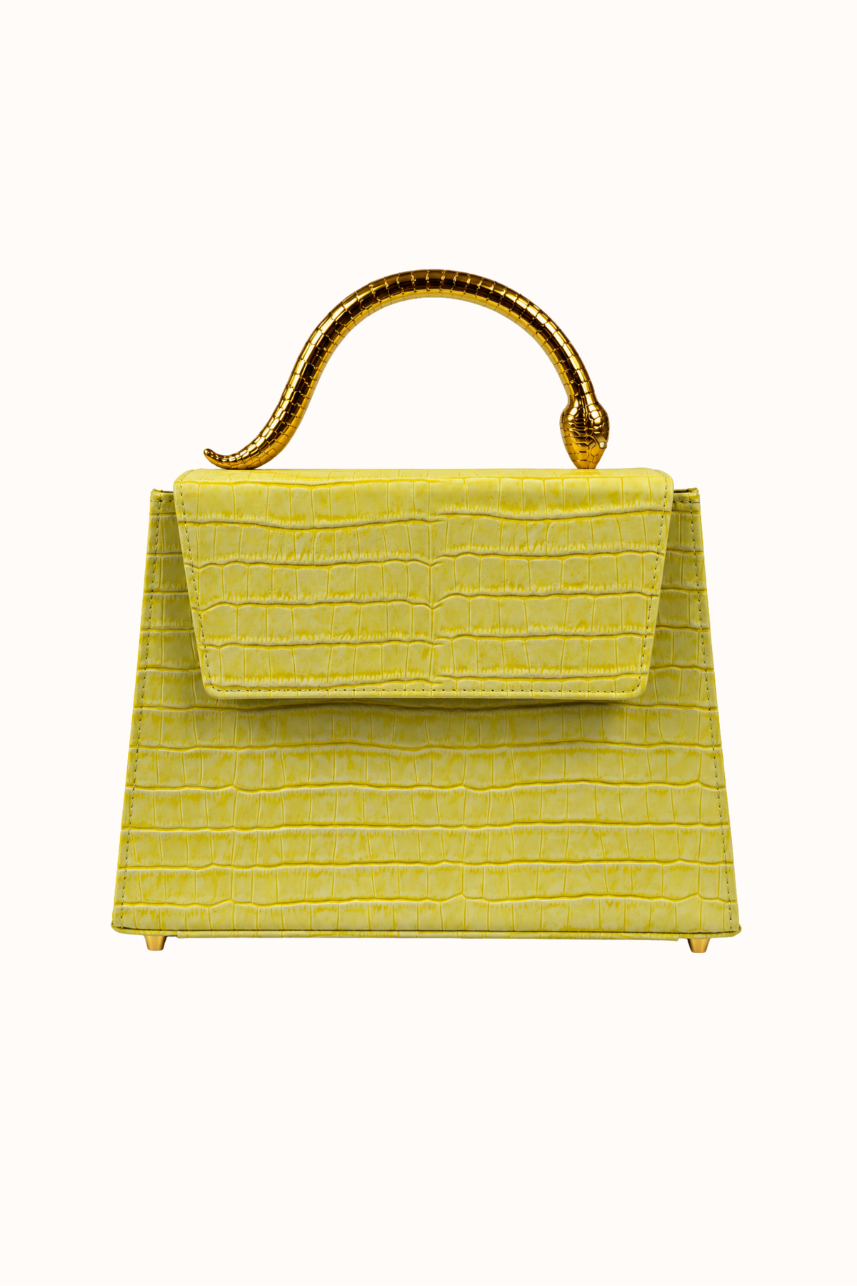Golden Snake leather bag in Sunflower Yellow
