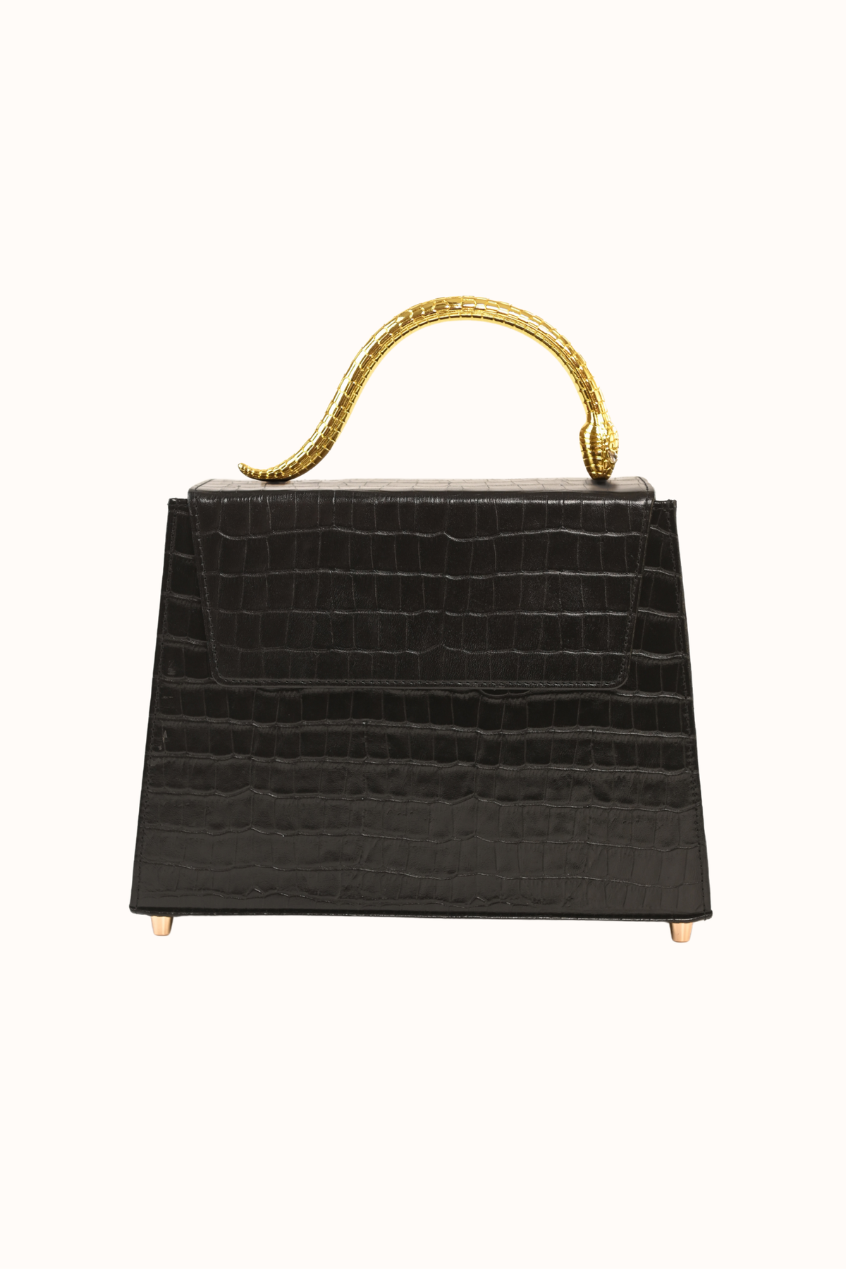Leather bag Golden Snake in Black