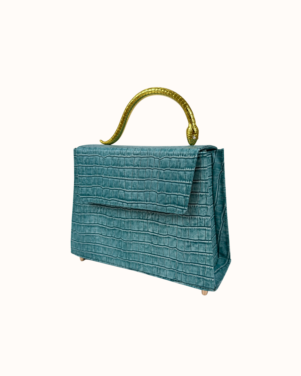 Шкіряна сумка Golden Snake in Turquoise