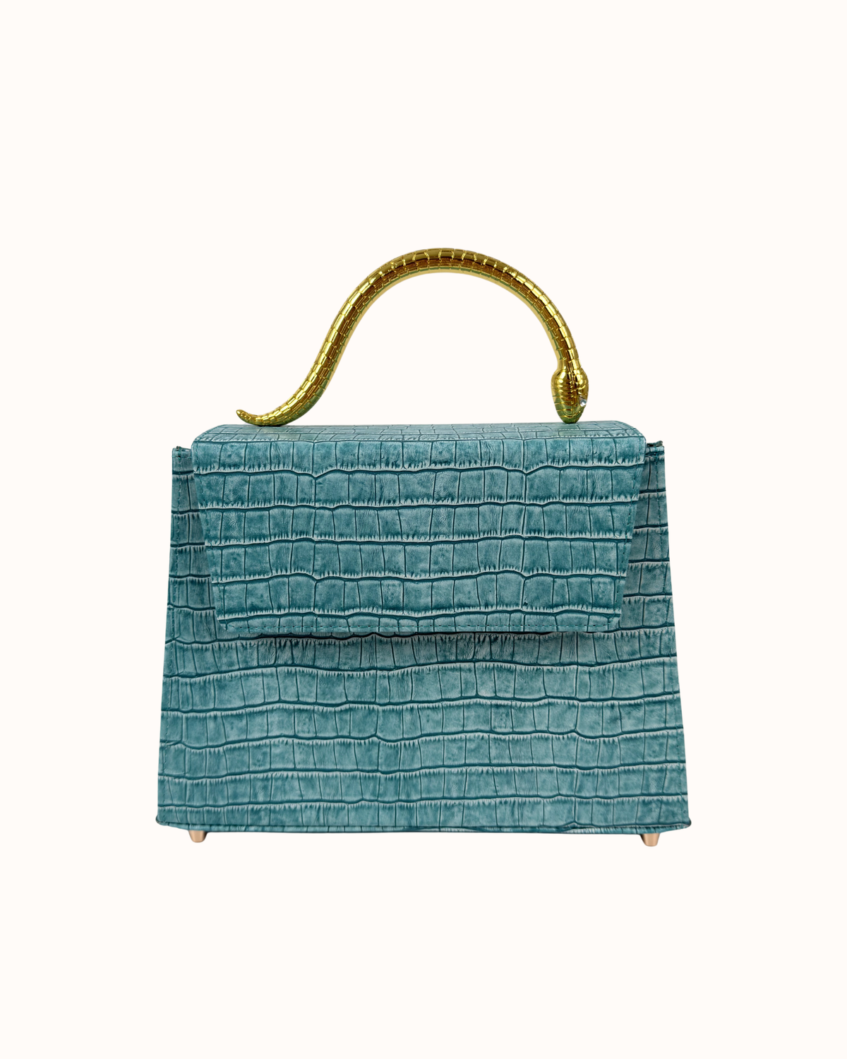Шкіряна сумка Golden Snake in Turquoise