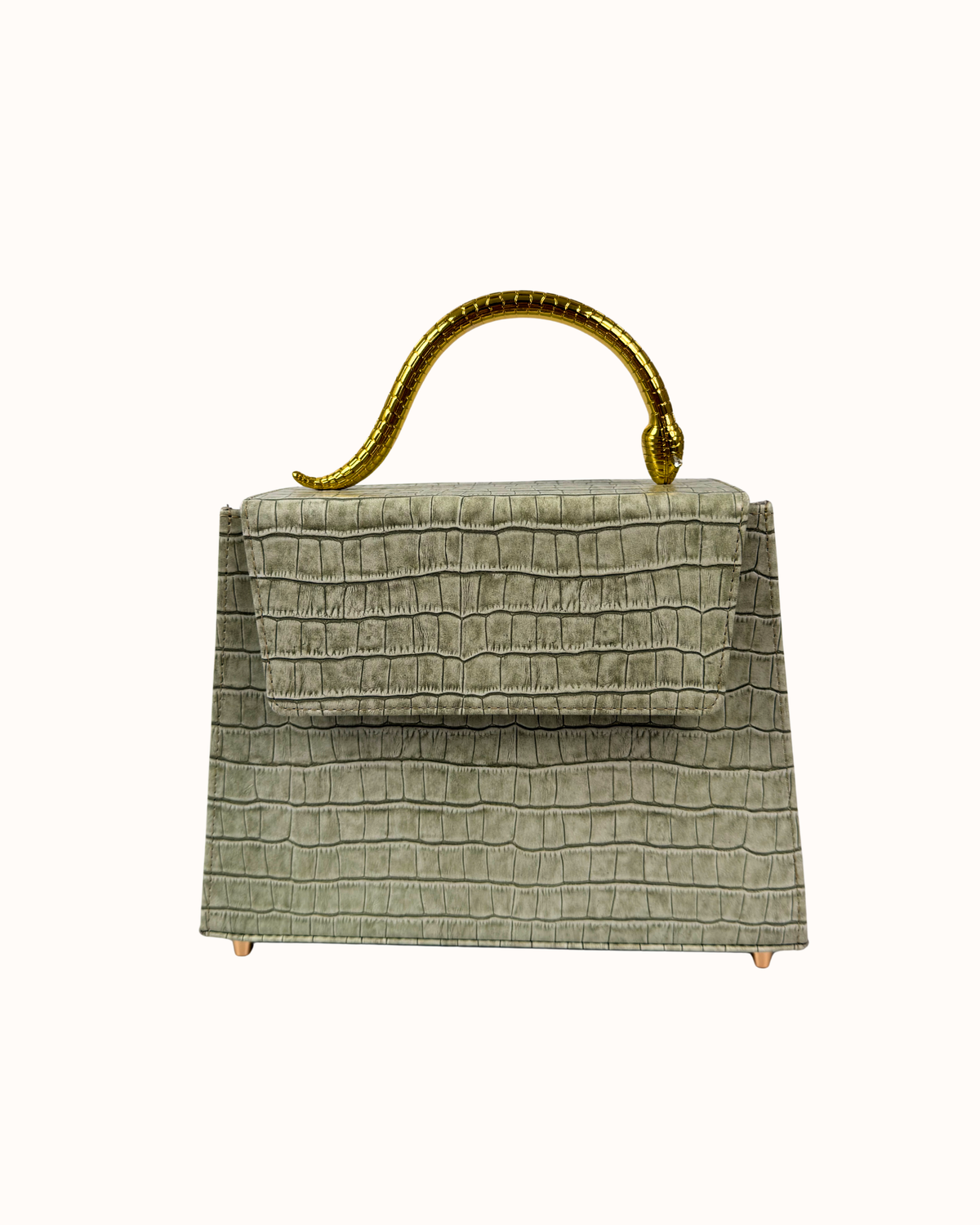 Шкіряна сумка Golden Snake in Sage Olive