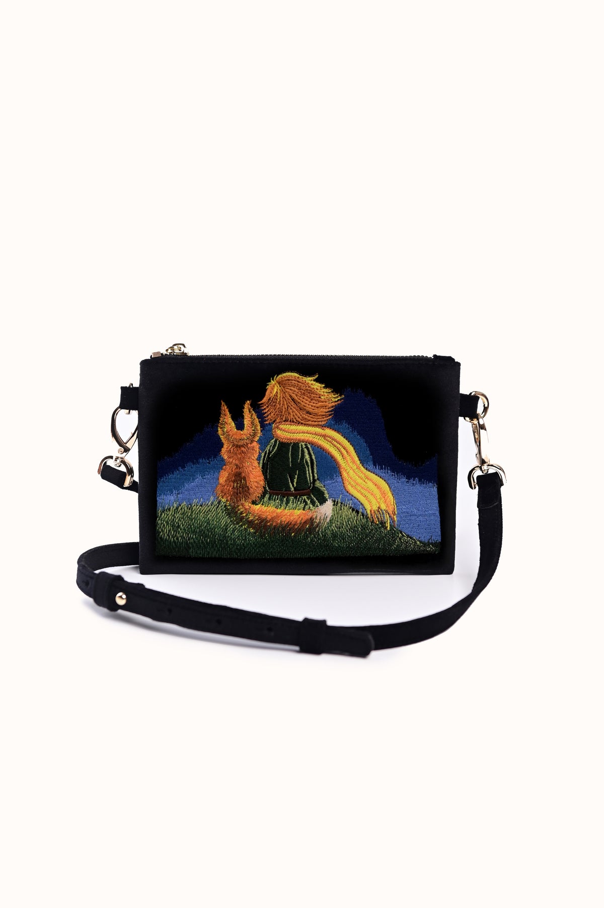 Velvet handbag "The Little Prince"