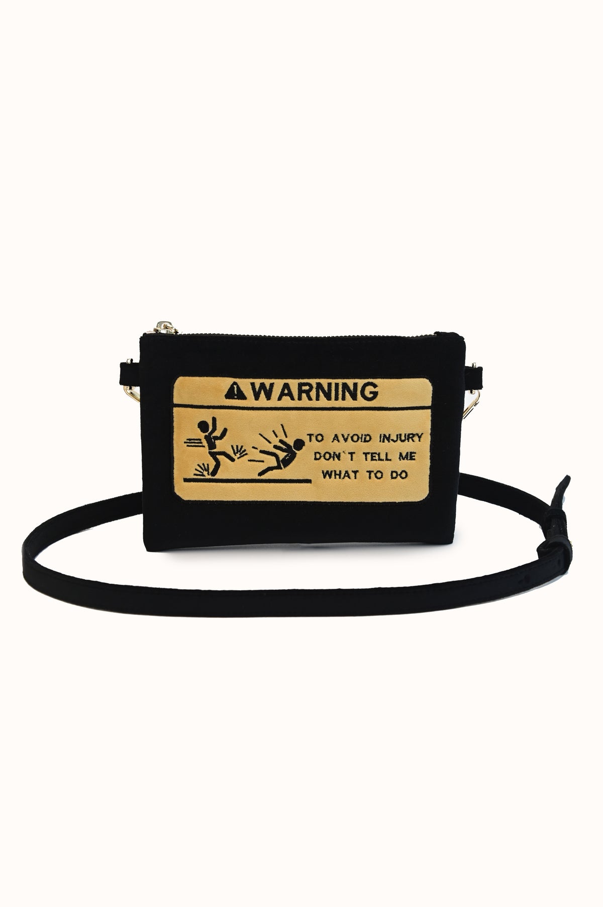 Velvet "WARNING" Pouch