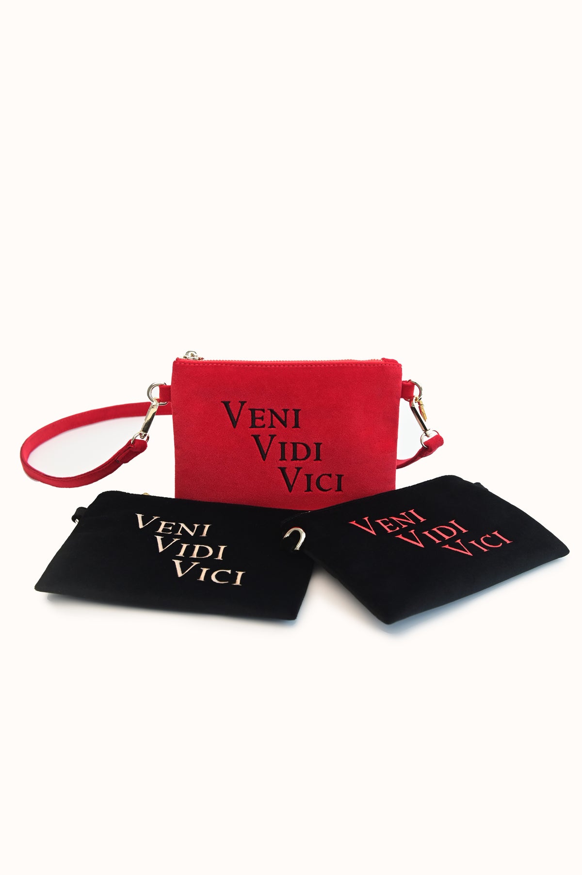 Оксамитова сумочка «VENI VIDI VICI RED»