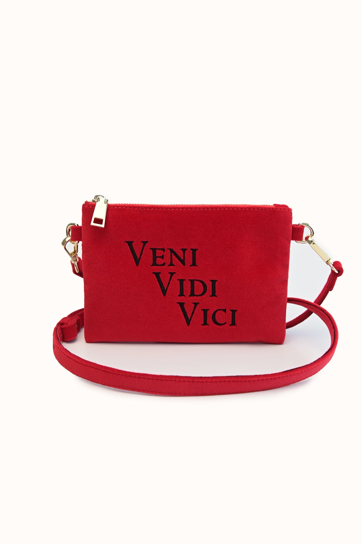 Оксамитова сумочка «VENI VIDI VICI RED»