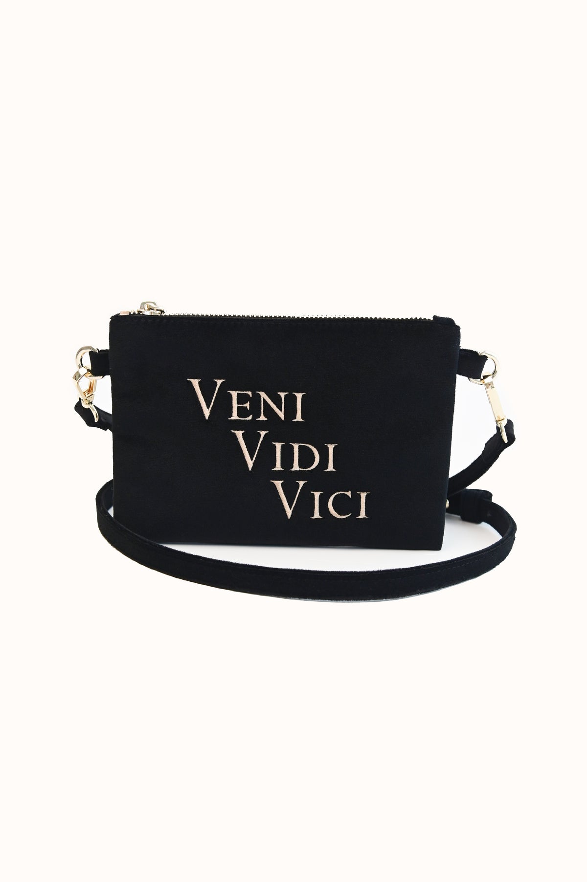 Velvet pouch "VENI VIDI VICI GOLD"
