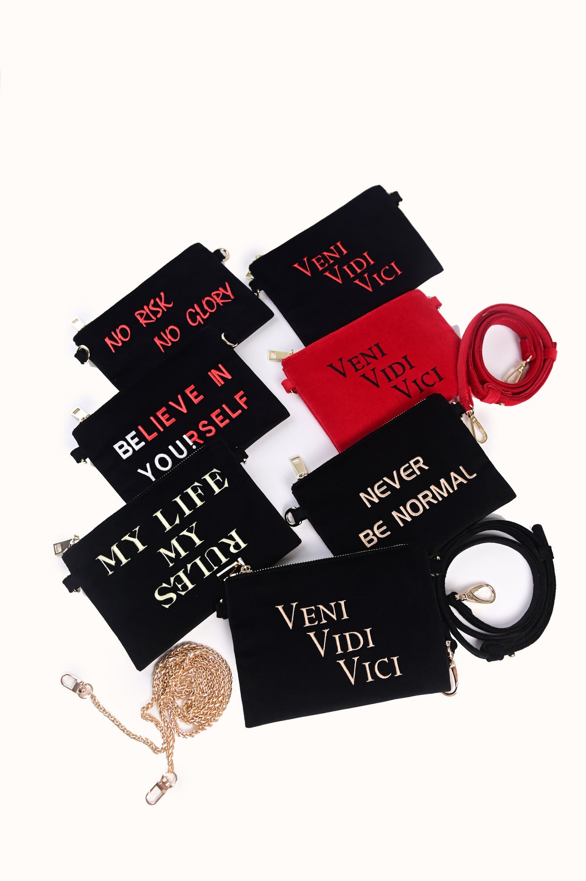Velvet "WARNING" Pouch