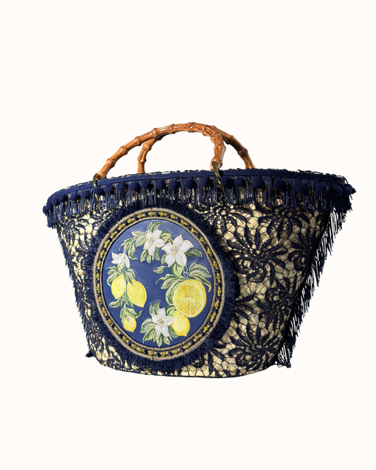 Сумка з мараканської соломи Lemon