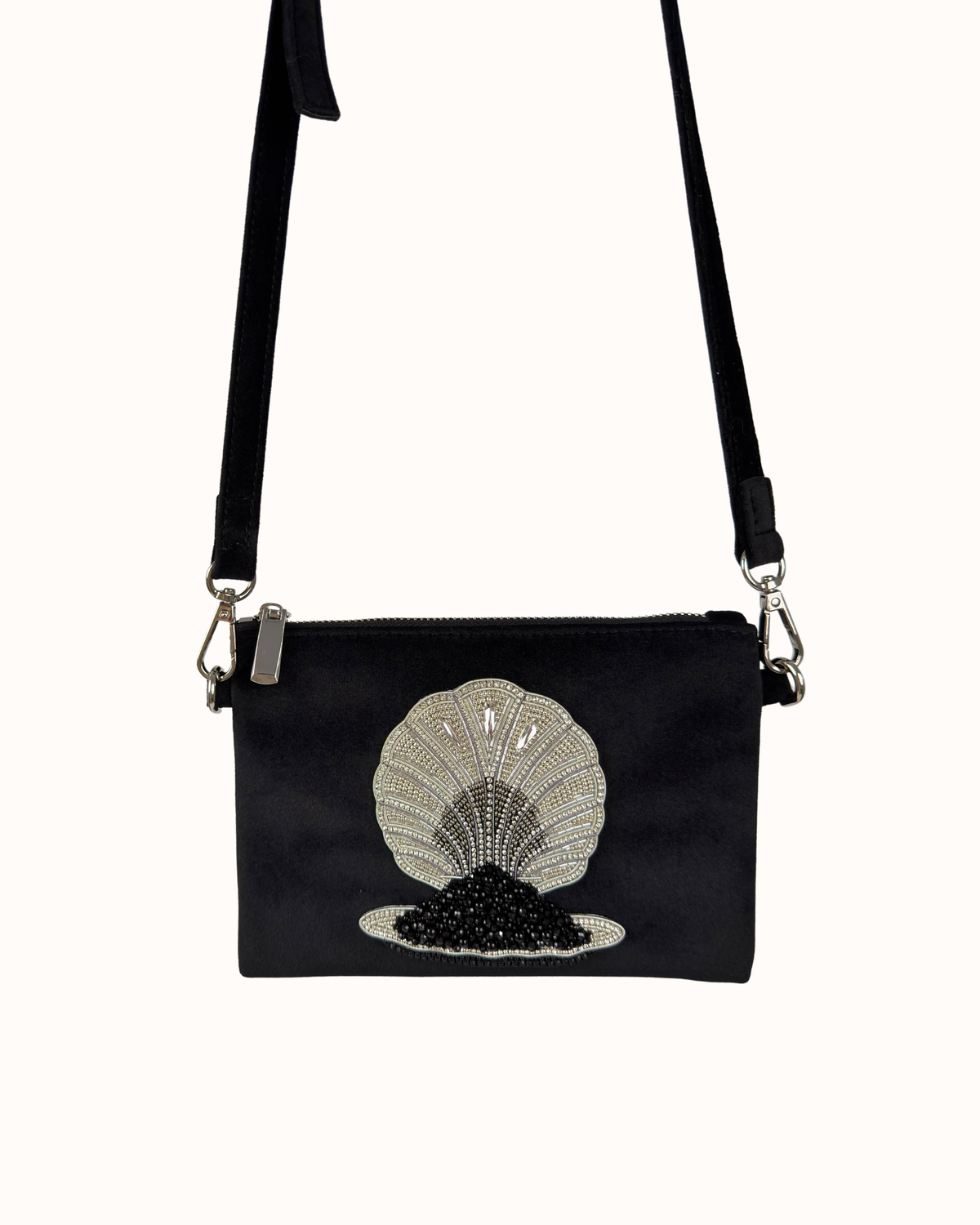 Velvet "Caviar" handbag