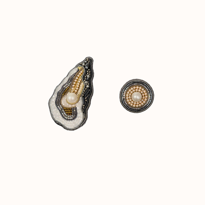 Сережки комплект "Мушля + пусет Перли"