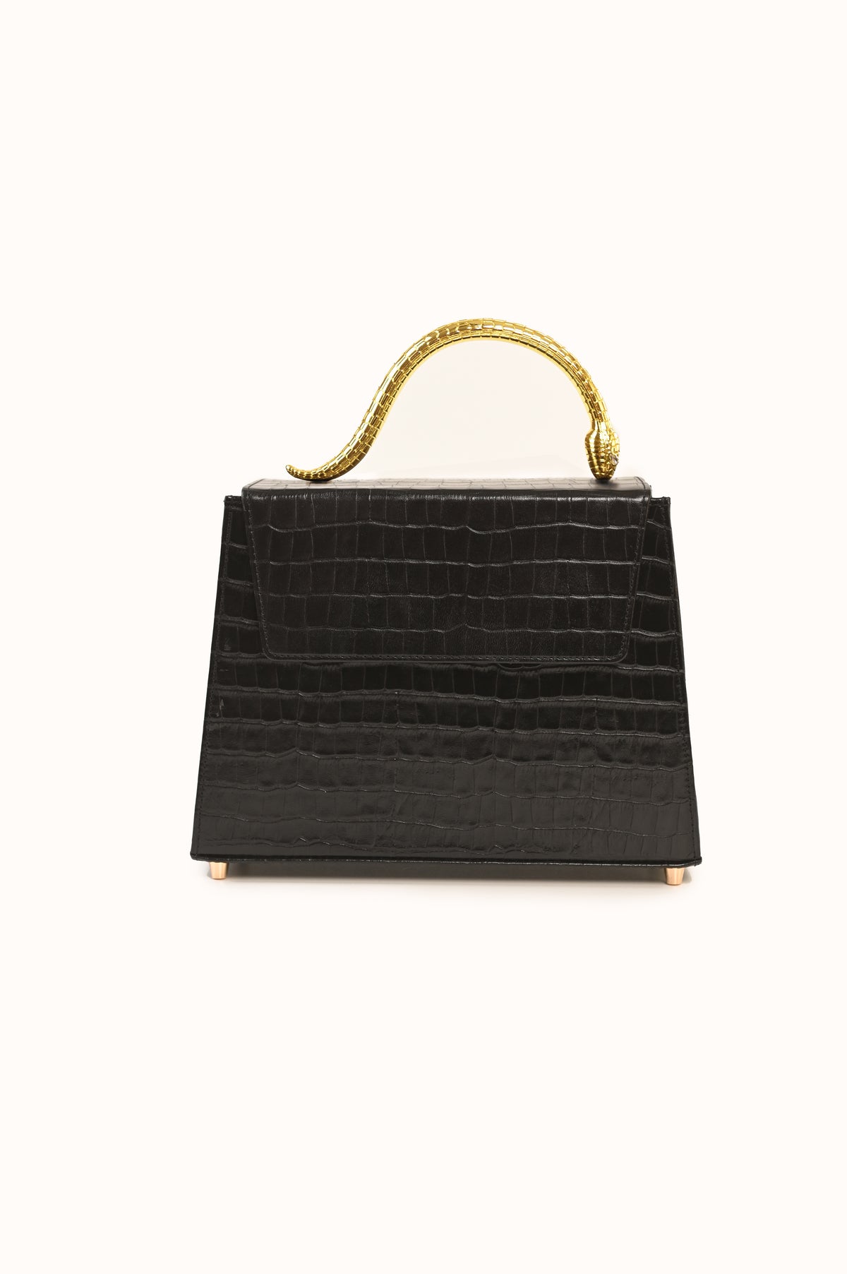 Кожаная сумка Golden Snake in Black